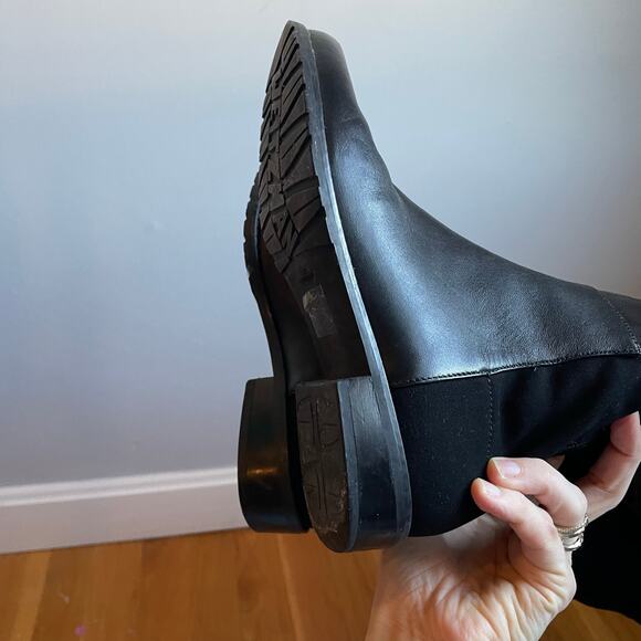 Stuart Weitzman 5050 Black Leather Elastic Back Round Toe Tall Boots EU35.5 US5 - Picture 12 of 14